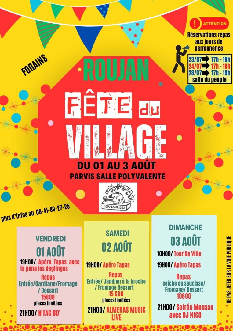 Fête Locale organisée par le Comité des Festivités Roujanaises